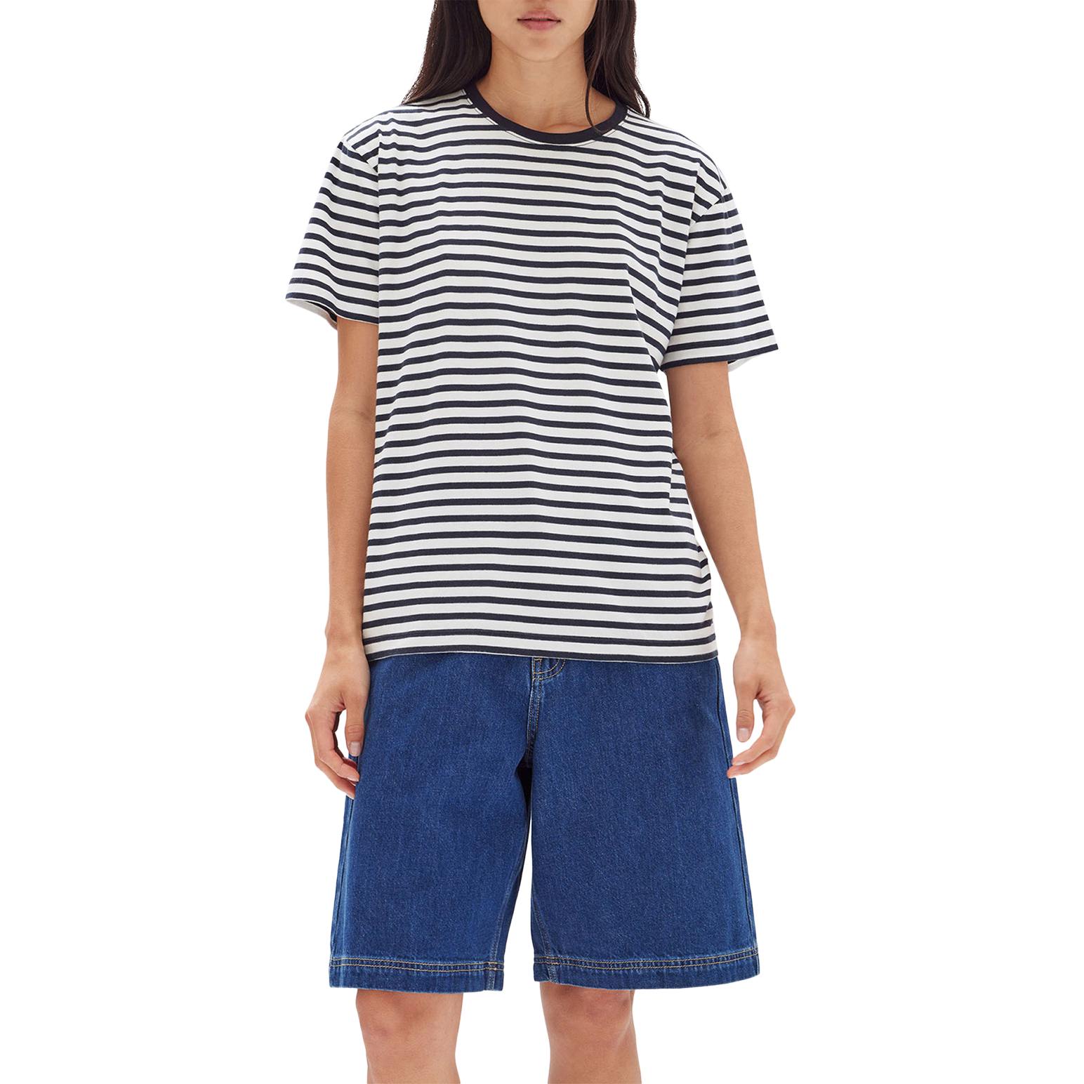 Assembly Label Harbour Stripe Short Sleeve Tee True Navy/White